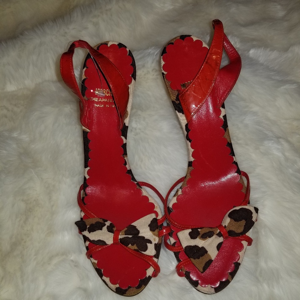 Moschino cheap & chic leopard sandals sz 38/7